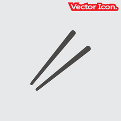 Chopsticks icon isolated sign symbol and flat style for app, web and digital design. Vector illustration.