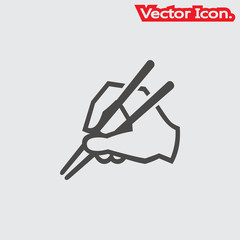 Chopsticks icon isolated sign symbol and flat style for app, web and digital design. Vector illustration.