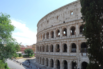 Fototapeta na wymiar View of Colosseum - Rome, Italy.