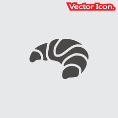 Croissant icon isolated sign symbol and flat style for app, web and digital design. Vector illustration.