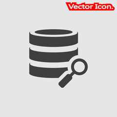 database icon isolated sign symbol and flat style for app, web and digital design. Vector illustration.