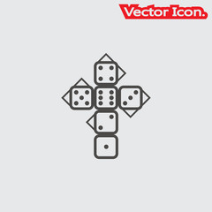 dice icon isolated sign symbol and flat style for app, web and digital design. Vector illustration.