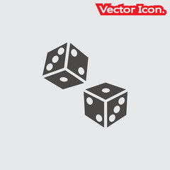 dice icon isolated sign symbol and flat style for app, web and digital design. Vector illustration.