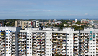 Blick über die Neustadt von Kolberg Polen