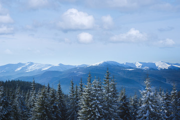 Sunny winter day in the mountains