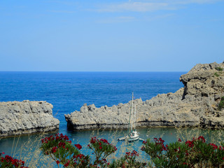 Beautiful bay of St. Paul in Rhodes