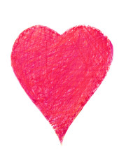 Herz mit rote farbe auf weisen hintergrund.