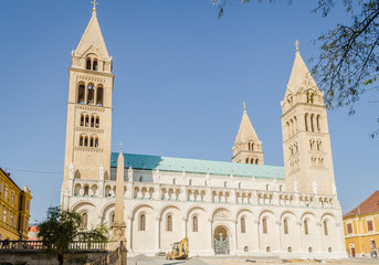 Fototapeta na wymiar Pecs, Hungary - October 06, 2018: Cathedral. Peter and Paul in Pecs, Hungary