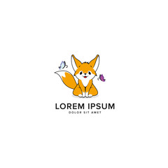 Obraz premium cute fox logo