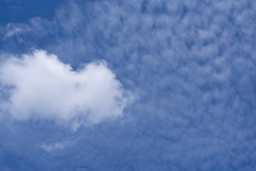 Heart shaped cloud on the sky