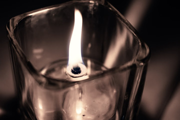 Oil Lit Candle