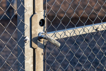 Closed gate and fence