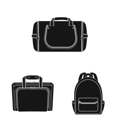 Isolated object of suitcase and baggage icon. Collection of suitcase and journey stock symbol for web.