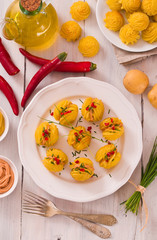 Duchess potatoes sandwiches.