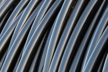Closeup of heavy duty electrical cables