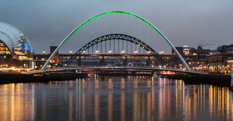 The Millennium Bridge and the Tyne Bridge