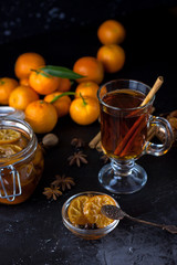 tangarine marmalade jam. dark food photo style