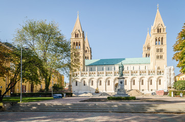 Fototapeta premium Pecs, Hungary - October 06, 2018: Cathedral. Peter and Paul in Pecs, Hungary