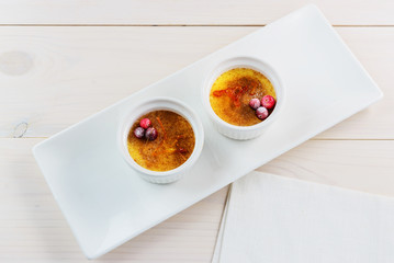 Creme brulee - traditional french vanilla cream dessert