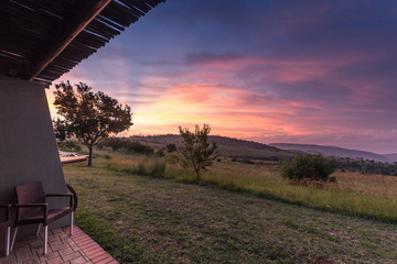 Sonnenuntergang im Craddle of Human Kind in Südafrika