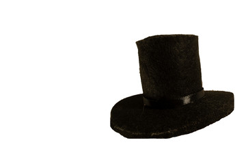 Black hat on white isolated background.Black man's hat.
