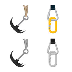 Isolated object of mountaineering and peak symbol. Collection of mountaineering and camp stock vector illustration.
