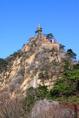 Fototapeta na wymiar Stupas landscape architecture in Panshan Mountain scenic spot, china