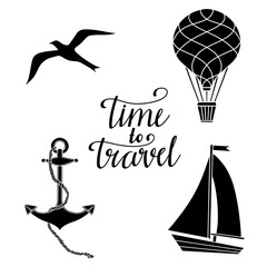 Travels black silhouettes set