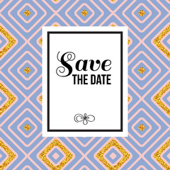 Stylish Save The Date Wedding invitation vector illustration