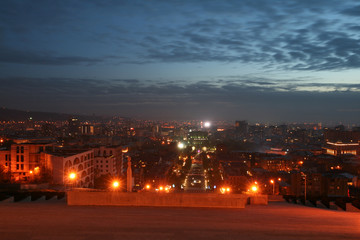 Fototapeta na wymiar View of night Yerevan, Armenia.
