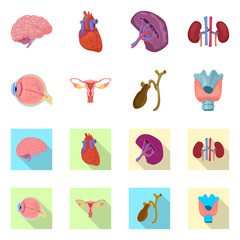 Isolated object of body and human sign. Collection of body and medical stock vector illustration.