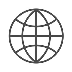 Globe outline icon on white background. Editable stroke. Vector illustration.