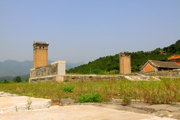 debris ruins of ancient buildings architecture, Eastern Tombs of the Qing Dynasty, China..