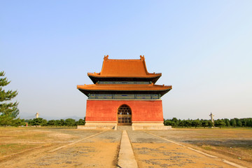 Shen Gong Sheng De gate tower landscape architecture, Eastern Tombs of the Qing Dynasty, China..