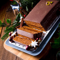 Tasty Chocolate gingerbread with plum jam filling