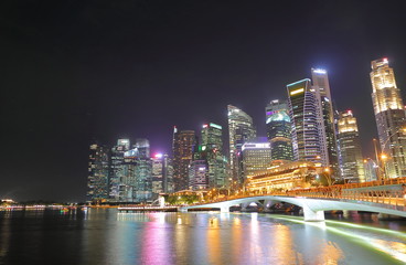 Naklejka na ściany i meble Singapore night cityscape