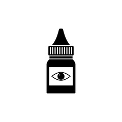 The eye drops, collyrium, bottle icon, illustration, vector
