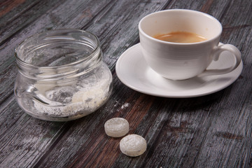 morning coffee with sweets, утренний кофе со сладостями