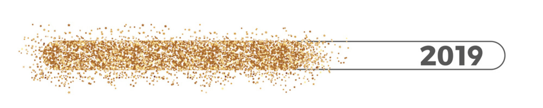 Ladebalken Neues Jahr 2019 gold Glitzer