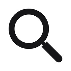Search icon. Magnifying glass icon, vector magnifier or loupe sign.