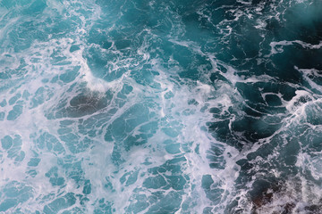 blue and white foamy ocean waves