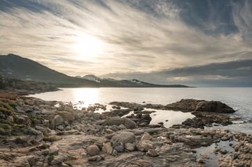 Rocky coastline of Corsica & mediterranean sea