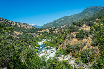 Fototapeta na wymiar Summer mountain landscape in Sierra Nevada, California, USA. Kings Canyon and Sequoia National Park