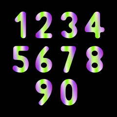 Set of numbers with trend colors