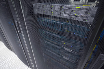 Close up modern of server computer, Super Computer, Data center