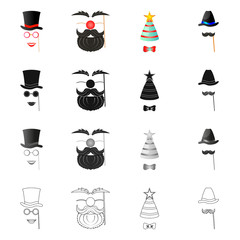 Vector design of party and birthday logo. Set of party and celebration stock vector illustration.