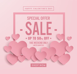 valentine concept. shock sale banner vector design