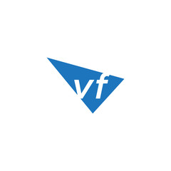 initial two letter vf negative space triangle logo