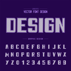 Line font and alphabet vector, Bold typeface and number design, Graphic text on background
