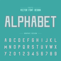 Line font and alphabet vector, Typeface and letter number design, Graphic text on background